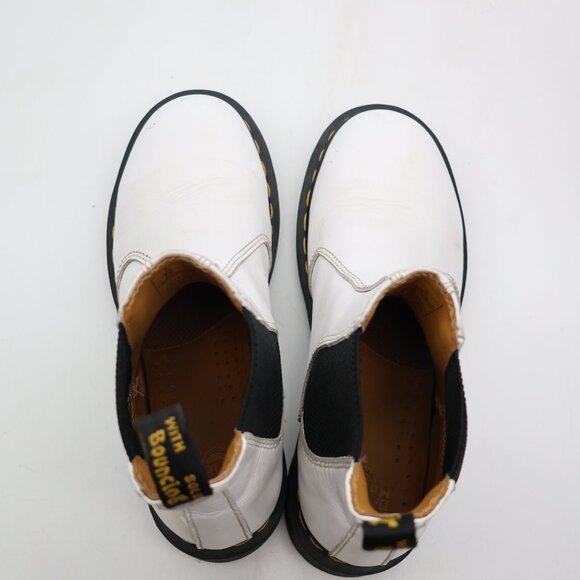Doc Dr Martens White Leather 2976 Chelsea Boot Women's Size 8 Pull On Shoes - Picture 8 of 12